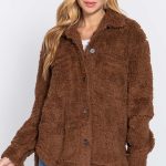 Long Slv Flap Pocket Oversize Jacket