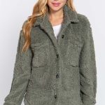 Long Slv Flap Pocket Oversize Jacket