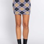 Argyle Jacquard Sweater Mini Skirt