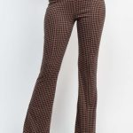 Plaid Bell Bottom Pants