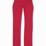 High Waist Pants With Self Fabric Buckle Detail On The Waist