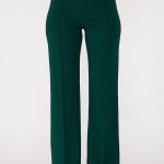 High Waist Pants With Self Fabric Buckle Detail On The Waist