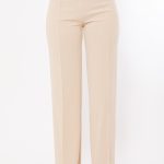 High Waist Pants With Self Fabric Buckle Detail On The Waist