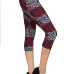 Multi-Color Print, Cropped Capri Leggings In A Fitted Style With A Banded High Waist