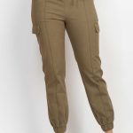 Solid High-Rise Pocketed Jogger Pants