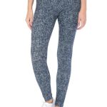 5-Inch Long Yoga Style Banded Lined Multi Printed Knit Legging With High Waist