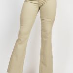 Frayed Bell Bottom Colored Denim Jeans