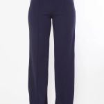 Front-Line Flared Leg Design Solid Pants