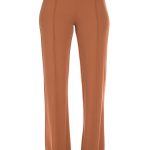 Front-Line Flared Leg Design Solid Pants