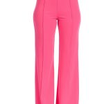 Front-Line Flared Leg Design Solid Pants