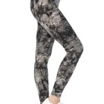 Yoga Style Banded Lined Multi Printed Knit Legging With High Waist