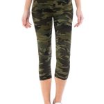 Yoga Style Banded Lined Tie Dye Printed Knit Capri Legging With High Waist..