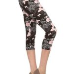 Multi-Color Print, Cropped Capri Leggings In A Fitted Style With A Banded High Waist.