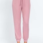 Waist String Detail Hacci Long Pants