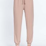 Waist String Detail Hacci Long Pants