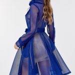 Side Tacking Waist Tie Mesh Coat