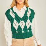 Argyle Print Sweater Vest