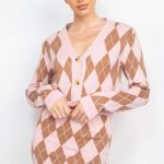 Diamond Button-Front Cardigan Top