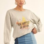 Vintage-Style, Multicolor Star French Terry Knit Graphic Sweatshirt