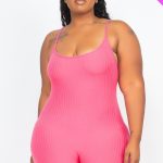 Plus Size Ribbed Bodycon Romper