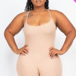 Plus Size Ribbed Bodycon Romper