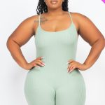 Plus Size Ribbed Bodycon Romper