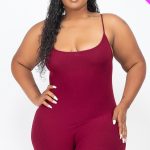 Plus Size Ribbed Bodycon Romper