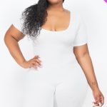 Plus Size Short Sleeve Bodycon Romper