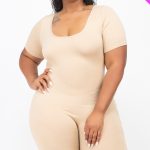 Plus Size Short Sleeve Bodycon Romper