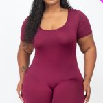 Plus Size Short Sleeve Bodycon Romper