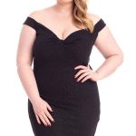 Glittered Off Shoulder Mini Dress