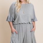 Plus Size Solid Rayon Modal Mini Romper