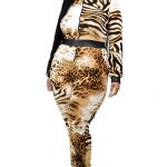 Plus Leopard Print Zipup Jumpsuit