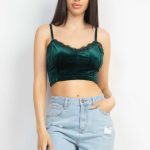Sleeveless Corset Velvet Crop Top