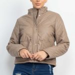 Mock Neck Quilted Jacket