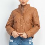 Mock Neck Quilted Jacket