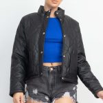Mock Neck Quilted Jacket
