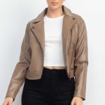 Zippered Notch Lapel Rider Jacket