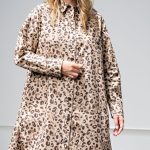 Leopard/Animal Printed Shirt Dress
