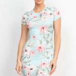 Short Sleeve Floral Bodycon Dress