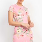 Short Sleeve Floral Bodycon Dress