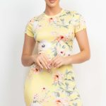 Short Sleeve Floral Bodycon Dress