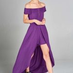 Off Shoulder Solid Jersey Romper Maxi