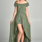 Off Shoulder Solid Jersey Romper Maxi