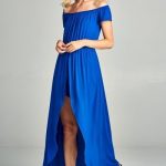 Off Shoulder Solid Jersey Romper Maxi