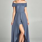 Off Shoulder Solid Jersey Romper Maxi