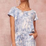 A Star-Pattern Tie-Dye Knit Romper