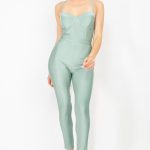 Solid Skinny Cinched Sweetheart Jumpsuit