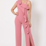 One Shoulder Ruffle Jumpsuit