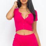 Cropped Tank Top And Shorts Set